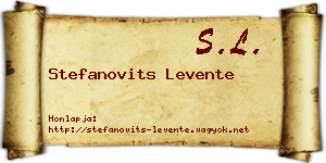 Stefanovits Levente névjegykártya