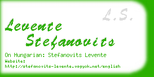 levente stefanovits business card